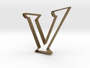 Typography Pendant V in Polished Bronze