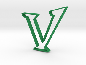 Typography Pendant V in Green Processed Versatile Plastic