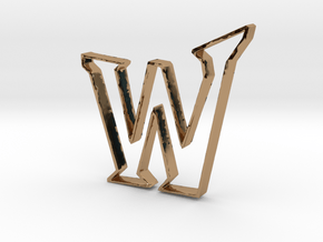 Typography Pendant W in Polished Brass