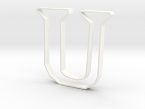 Typography Pendant U in White Processed Versatile Plastic