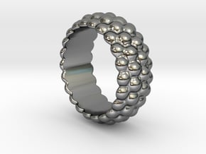 Big Bubble Ring 17 - Italian Size 17 in Fine Detail Polished Silver