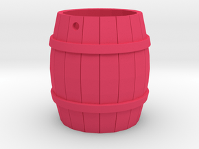 Wooden Barrel Keychain in Pink Processed Versatile Plastic