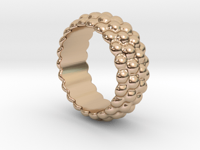 Big Bubble Ring 21 - Italian Size 21 in 14k Rose Gold Plated Brass