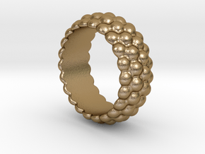 Big Bubble Ring 22 - Italian Size 22 in Polished Gold Steel