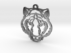 Tiger pendant in Polished Silver