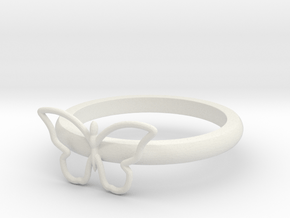 Butterfly Serviette Ring in White Natural Versatile Plastic