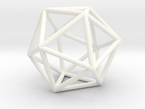 0026 Icosahedron E (5 cm) in White Processed Versatile Plastic