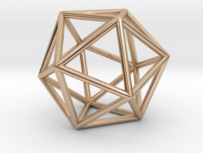 0026 Icosahedron E (5 cm) in 14k Rose Gold Plated Brass