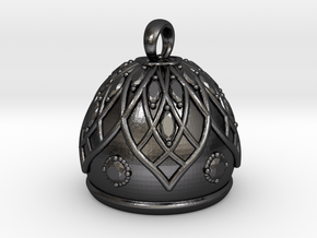 Flower Bell Pendant in Polished and Bronzed Black Steel