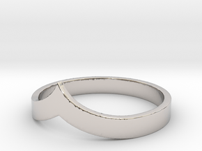 Pointed Stacking Ring in Rhodium Plated Brass
