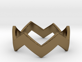 Chevron Ring in Polished Bronze