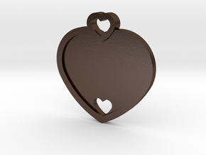 Heart Key Chain (Customizable) in Polished Bronze Steel
