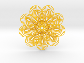 Flower Of Lines Coaster in Yellow Processed Versatile Plastic