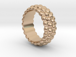 Big Bubble Ring 27 - Italian Size 27 in 14k Rose Gold Plated Brass