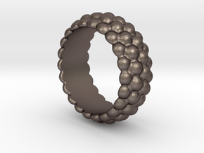 Big Bubble Ring 29 - Italian Size 29 in Polished Bronzed Silver Steel
