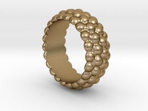 Big Bubble Ring 30 - Italian Size 30 in Polished Gold Steel