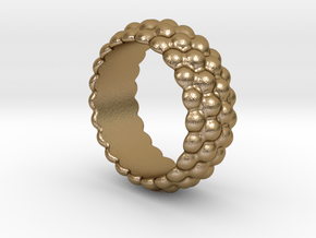 Big Bubble Ring 33 - Italian Size 33 in Polished Gold Steel
