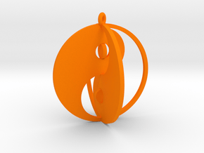 Yin Yang Pendant in Orange Processed Versatile Plastic