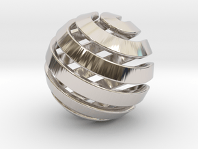 Ball-14-2 in Rhodium Plated Brass