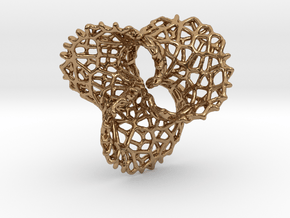 Scherk 7 Voronoi - thickened for precious metals in Polished Brass