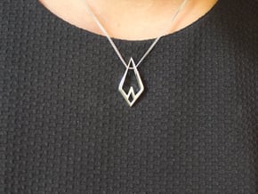 HIDDEN HEART Airy, Pendant. Sharp Chic in Polished Silver