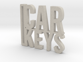 Car Keys Keychain in Natural Sandstone