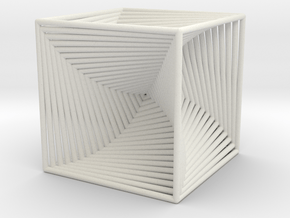 0299 Cube Line Design (full color, 5.5 cm) #003 in White Natural Versatile Plastic