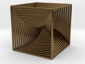 0299 Cube Line Design (full color, 5.5 cm) #003 in Natural Bronze