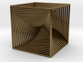 0045 Cube Line Design (3.25 cm) #001 in Polished Bronze