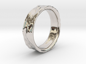 Crater Ring in Rhodium Plated Brass