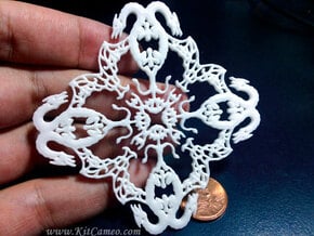 Dragonflake 2 - 2mm depth in White Processed Versatile Plastic