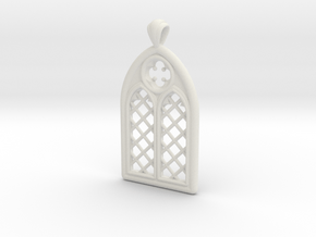 Gothic Window Pendant (L) in White Natural Versatile Plastic