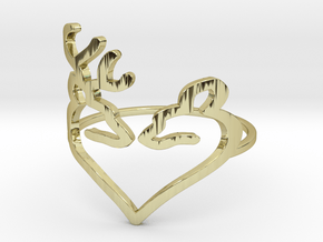 Size 6 Buck Heart in 18k Gold Plated Brass