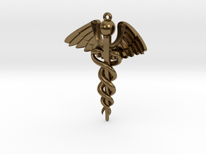 Caduceus in Polished Bronze