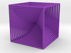 0045 Cube Line Design (3.25 cm) #001 in Purple Processed Versatile Plastic