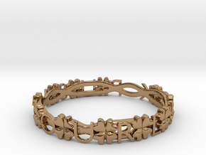 "Push Your Luck" Clovers Bracelet in Polished Brass