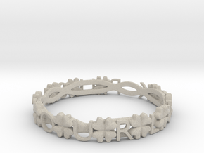 "Push Your Luck" Clovers Bracelet in Natural Sandstone