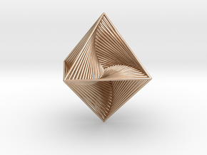 0047 Octahedron Line Design (4.6 cm) #001 in 14k Rose Gold