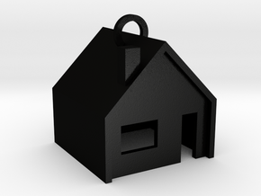 Customizable Keychain 'Little House' in Matte Black Steel
