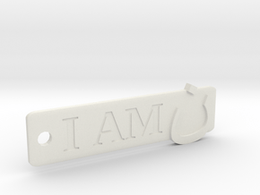 'I Am N' Keychain in White Natural Versatile Plastic