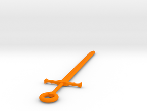 Large Sword Of Kings Keychain  in Orange Processed Versatile Plastic