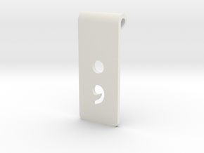 Semicolon Cut-Out Pendant in White Natural Versatile Plastic