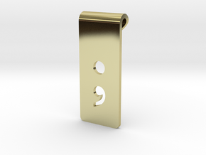 Semicolon Cut-Out Pendant in 18k Gold