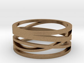 Abstract Lines Ring - US Size 08 in Natural Brass