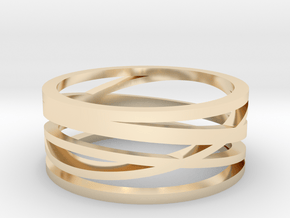 Abstract Lines Ring - US Size 08 in 14K Yellow Gold