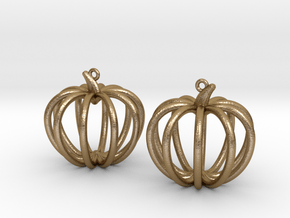 Pumpkin Earrings in Polished Gold Steel