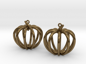 Pumpkin Earrings in Polished Bronze