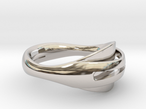 Coalesce Ring in Rhodium Plated Brass