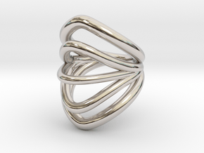 Exo Ring  (Size 7.5) in Rhodium Plated Brass