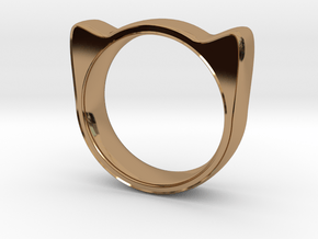 Meow ring 17mm in Polished Brass